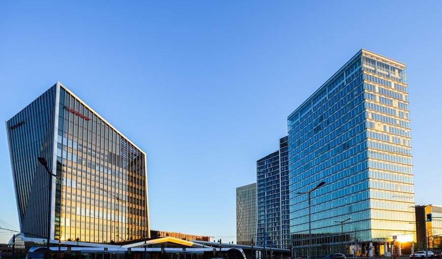 Modern office building in Luxembourg, next to Conference Center and European Investment Bank